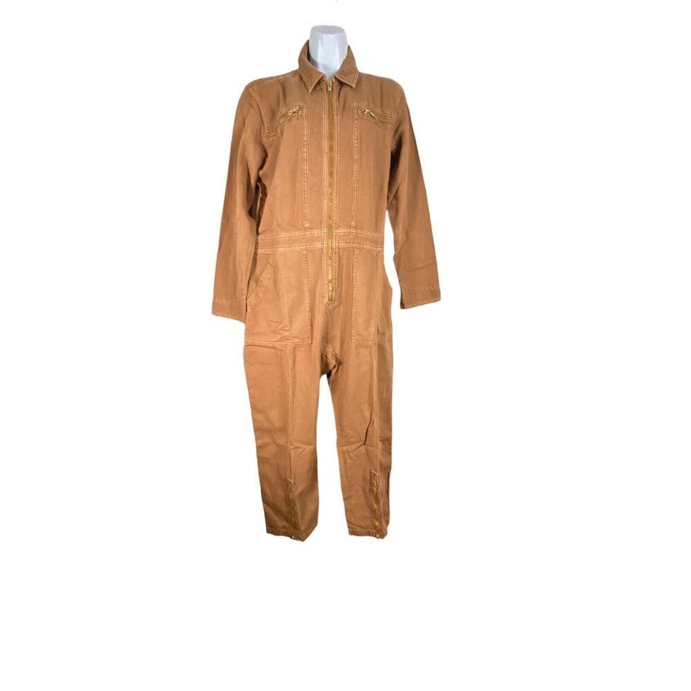 Sandrine Rose‎  Free People Womens Utility Jumpsuit Romper Burnt Orange Size S